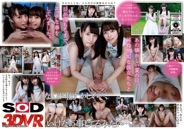 (VR) 3DSVR-0807 マセガキ娘とウブ娘。駄菓子屋の奥に仲良し2人組を連れ込んで、セミの声をかき消すほどに喘がせた3P！